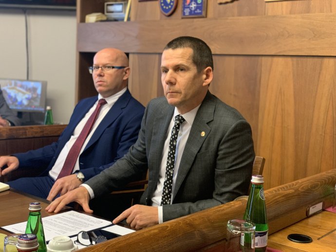 Policajný prezident Štefan Hamran a riaditeľ NAKA Ľubomír Daňko. Foto - N