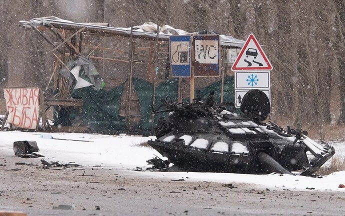 Na Ukrajinu prichádza zima. Fotografia je z februára tohto roka. Foto - Ukraine Weapon Tracker