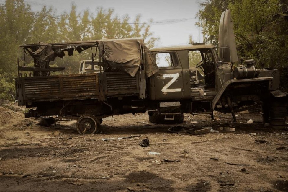 Ruské nákladné auto Ural zničené ukrajinskými vojakmi. Foto - ukrajinská armáda