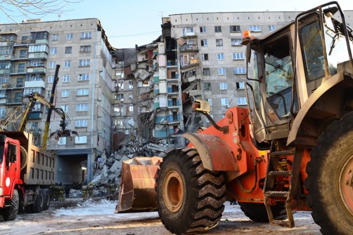 Výbuch v ruskom Magnitogorsku. Foto - Ministerstvo pre výnimočné situácie Ruskej federácie