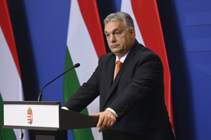 Orbán Viktor a 2022. december 21-i kormányinfón. Fotó – MTI / Koszticsák Szilárd