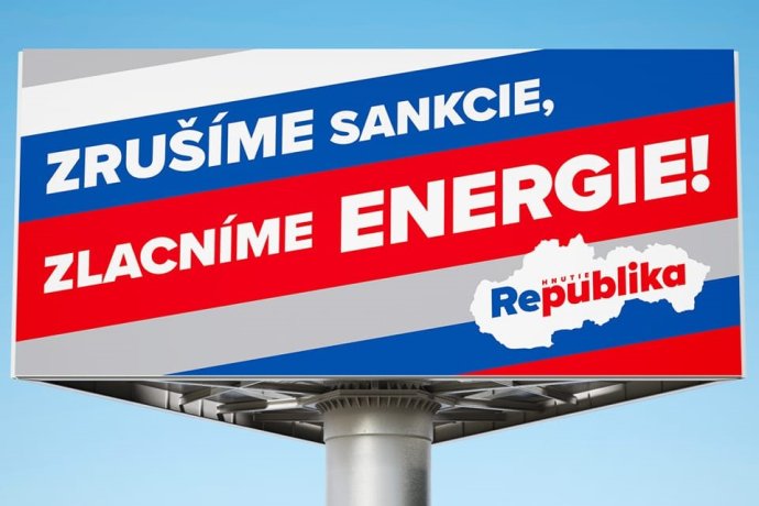 Desať dní pred referendom hnutie Republika zverejnilo vizuál, kde voličov lákajú cez témy sankcií a cien energií.