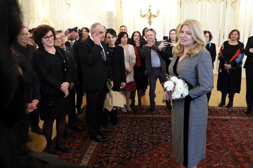 Čaputová kedden az elnöki palotában fogadta a kisebbségek képviselőit. Fotó - Facebook