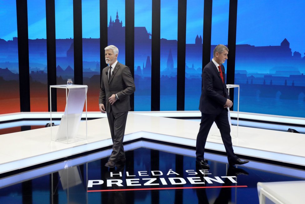 Petr Pavel a Andrej Babiš pred debatou na TV Prima. Foto - Ludvík Hradilek/Deník N