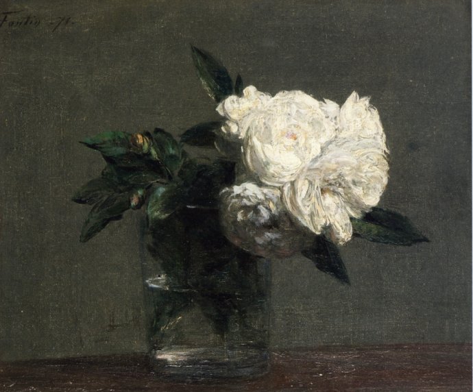 Ilustrácia – Henri Fantin-Latour: Biele Ruže, 1871