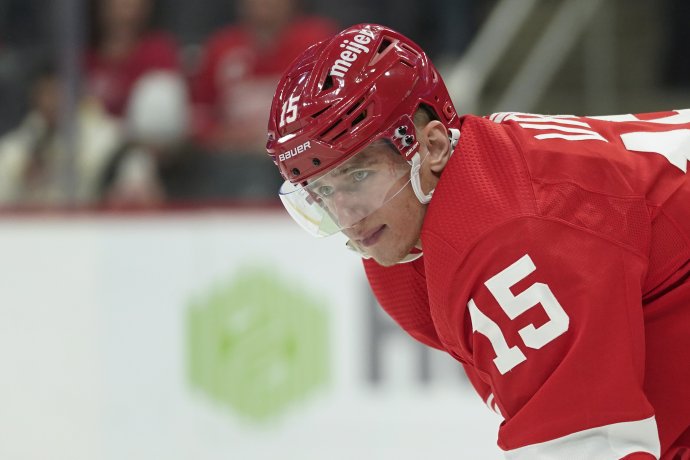 Hokejista Detroitu Red Wings Jakub Vrána. Foto - TASR/AP