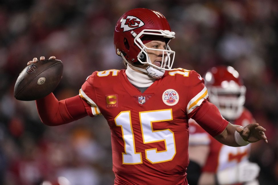 Patrick Mahomes počas finále konferencie AFC. Foto - TASR/AP
