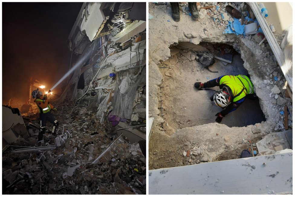 Slovenskí záchranári v troskách v Turecko. Foto – HZS