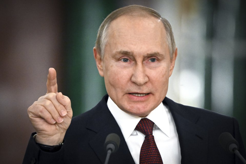 Vladimir Putin počas tlačovej konferencie v decembri 2022. Foto - TASR/AP