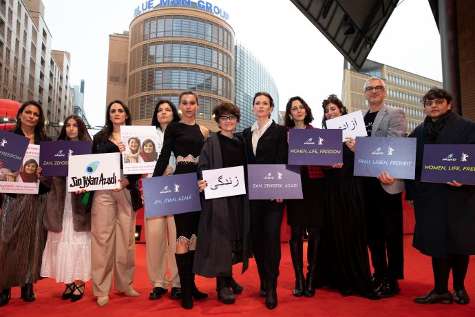 Szolidaritás Iránnal a Berlinalén. Fotókredit: Berlinale 2023