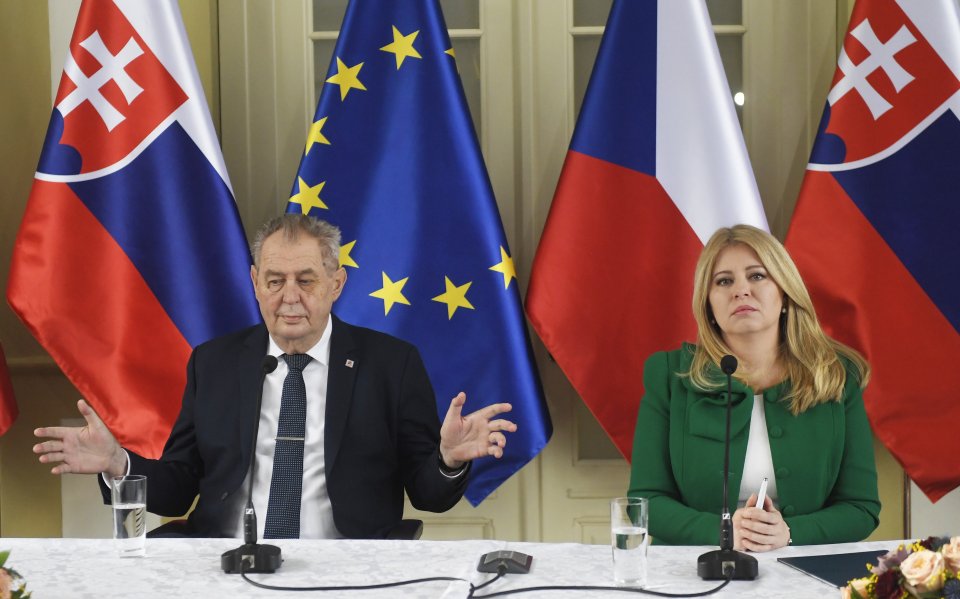 Miloš Zeman és Zuzana Čaputová csorbatói találkozója. Fotó - TASR