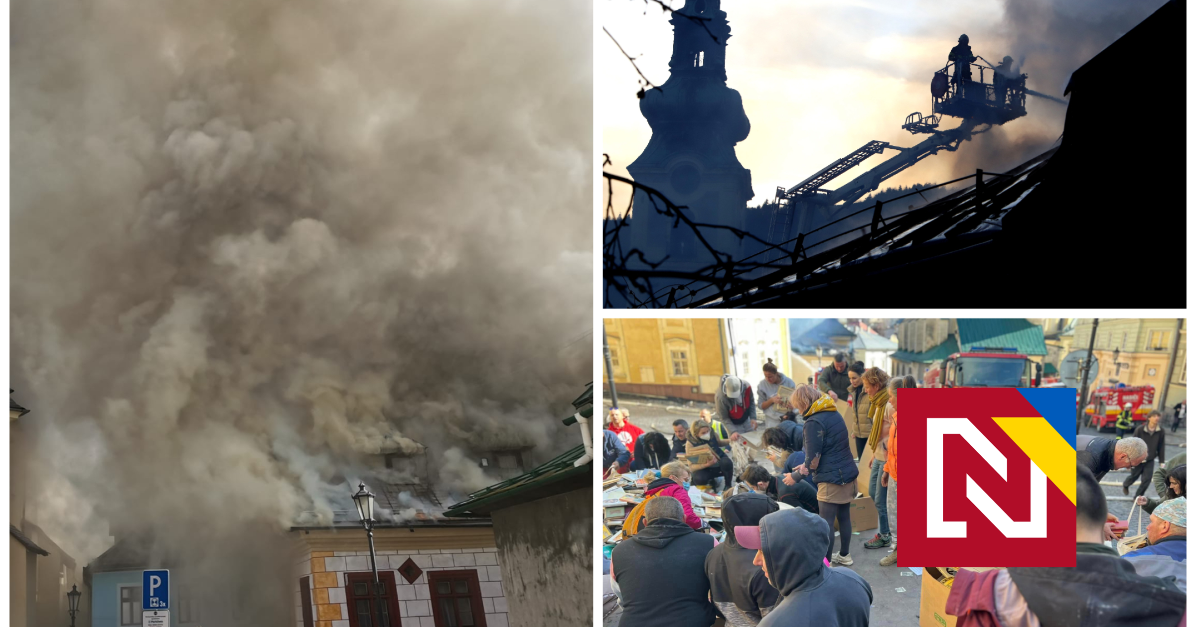 Horiaca Štiavnica: kým plamene ničili historické centrum, ľudská reťaz zachránila obrazy, staré knihy aj listiny z archívu (+ video)
