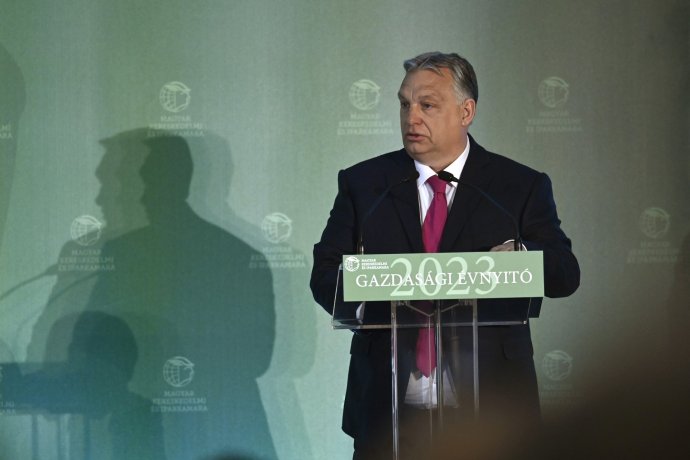 Orbán Viktor a Magyar Kereskedelmi és Iparkamara évnyitó rendezvényén. Fotó - MTI / Koszticsák Szilárd