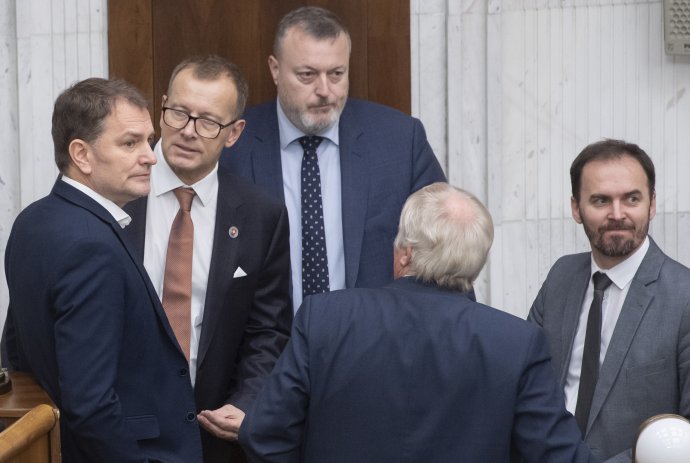 Igor Matovič, Boris Kollár, Milan Krajniak a Michal Šipoš. Foto - TASR