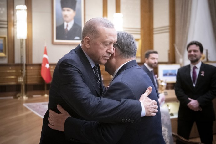 Orbán Viktor és Recep Tayyip Erdoğan török elnök Ankarában 2023. március 16-án. Fotó - MTI / Miniszterelnöki Sajtóiroda / Benko Vivien Cher