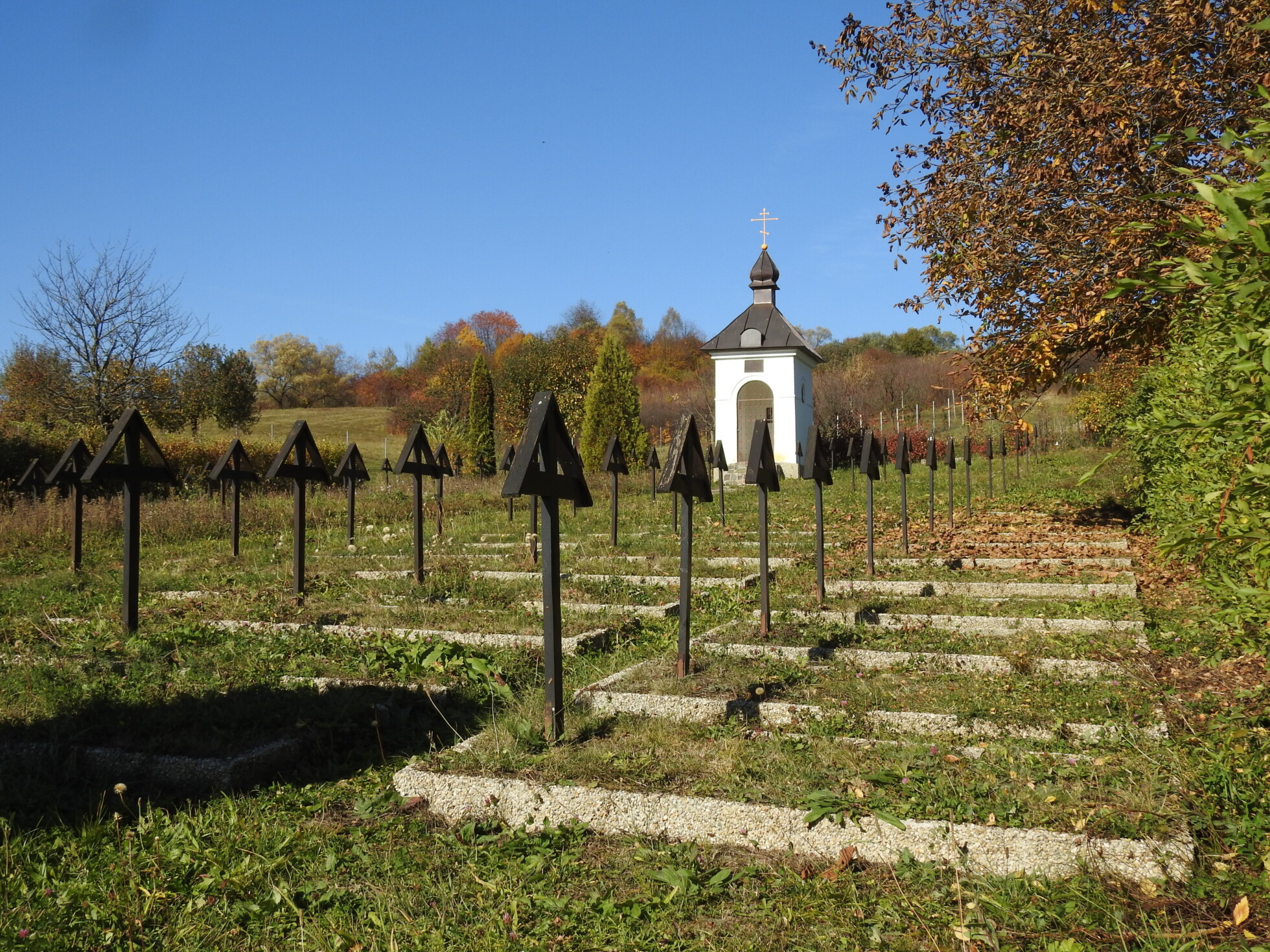 Cintorín v Ladomirovej v roku 2018. Starosta nechal v roku 2022 odstrániť rozpadávajúce sa betónové obruby hrobov. foto: TASR
