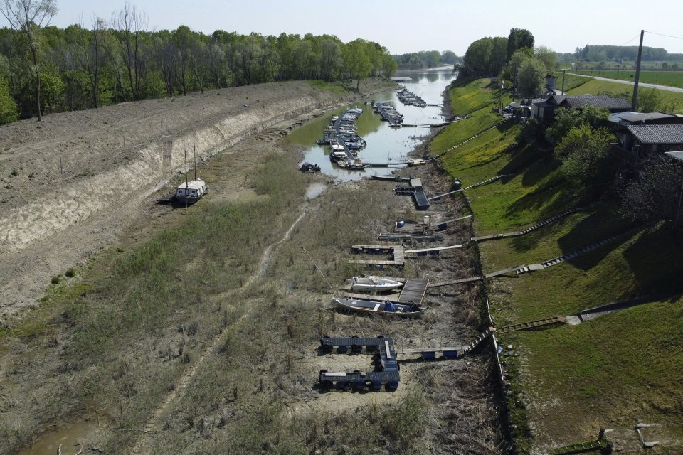 Talianska rieka Pád v apríli. Foto - TASR/AP