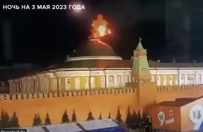 Útok dronom na Kremeľ. Reprofoto - Meduza