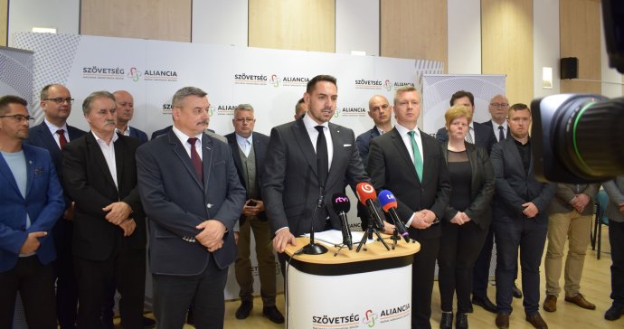 Gyimesi György az MKP-platform sajtótájékoztatóján. Fotó - FB/Szövetség–MKP