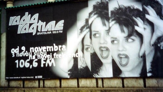 Reklama na Rádio Ragtime v 90. rokoch