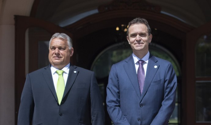 Orbán Viktor és Ódor Lajos a V4-es miniszterelnöki csúcson Pozsonyban. Fotó - TASR