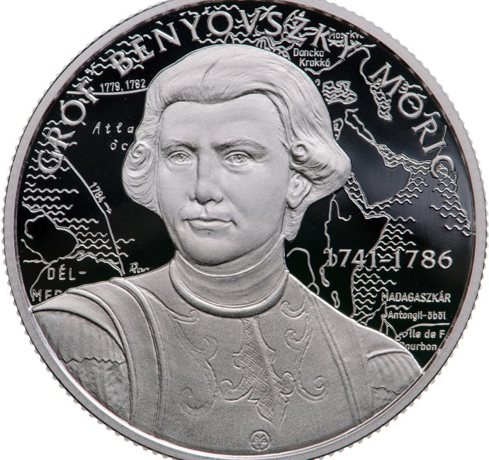 Pamätná minca Maďarskej národnej banky o Móricovi Beňovskom. Zdroj - Maďarská národná banka