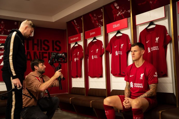 Martin Škrtel pri natáčaní filmu. Foto - Continental film