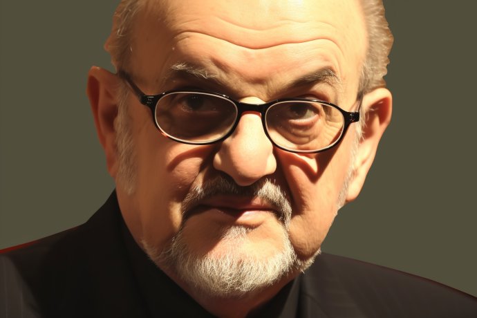 Salman Rushdie. Ilustrácia - MidJourney