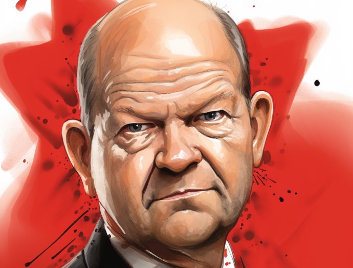 Olaf Scholz. Ilustrácia - MidJourney/PŠ