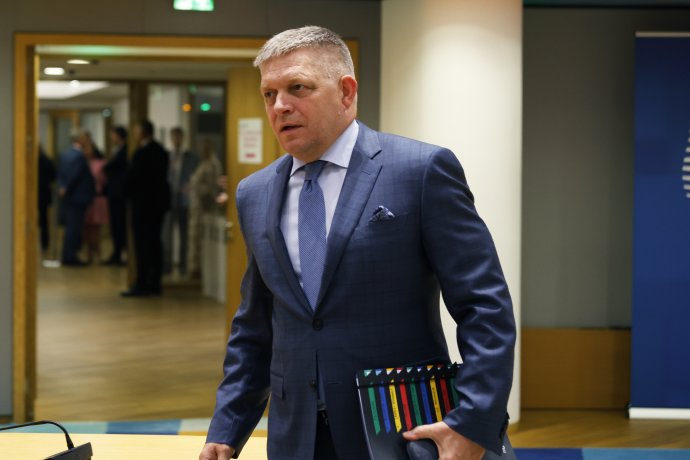 Robert Fico az EU-csúcson. Fotó - TASR / AP