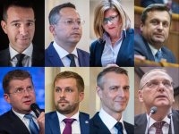 Medzi ekonomickými lídrami Smeru, Hlasu a SNS sú väčšinou známe tváre. Zľava hore a potom zdola zľava: Tomáš Drucker (Dobrá voľba/Hlas), Ladislav Kamenický (Smer), Gabriela Matečná (SNS), Andrej Danko (SNS), Peter Žiga (Hlas), Kamil Šaško (Hlas), Richard Raši (Hlas), Ľubomír Vážny (Smer). Koláž N, foto - TASR a N