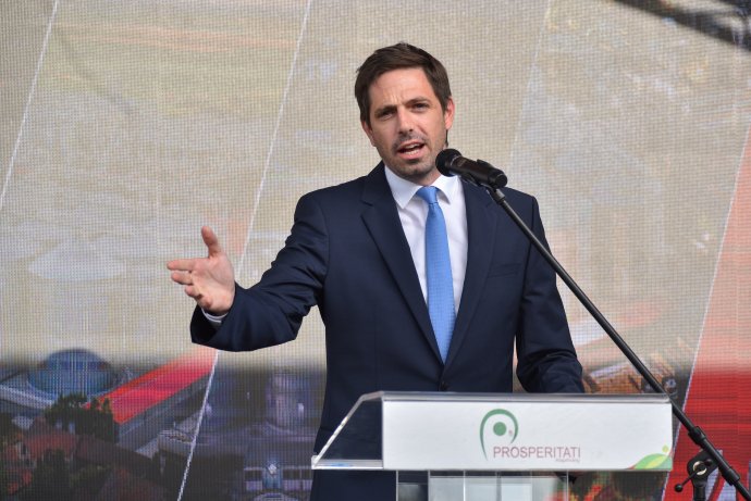 Magyar Levente egy vajdasági cég ünnepségén 2023 szeptemberében. Fotó - MTI