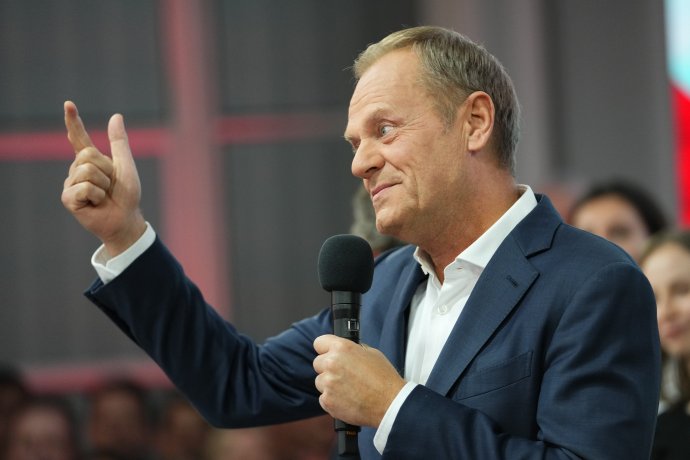 Donald Tusk a választás éjszakáján. Fotó - TASR/AP