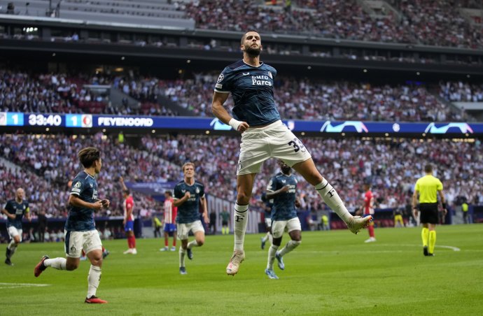 Radosť Dávida Hancka po strelení gólu Atleticu Madrid v Lige majstrov. Foto – TASR/AP