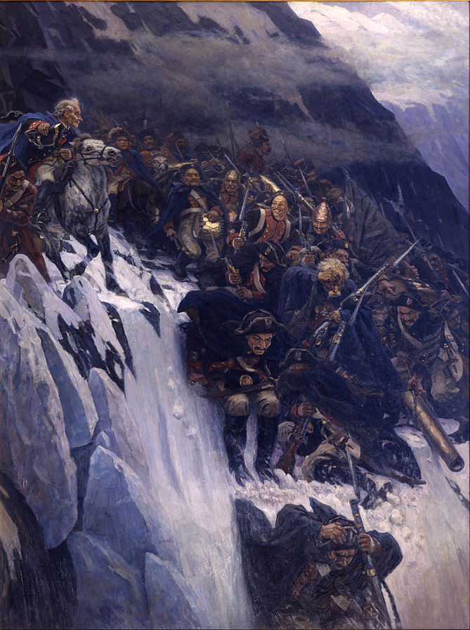 Vasilij Ivanovič Surikov - Suvorovov prechod cez Alpy, 1899