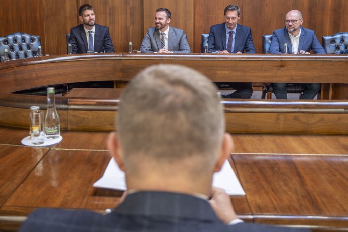 Stretnutie lídrov strán v parlamente. Foto N - Tomáš Benedikovič