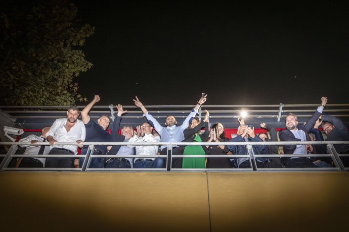 Robert Fico počas bujarej oslavy víťazstva. Foto N - Tomáš Benedikovič