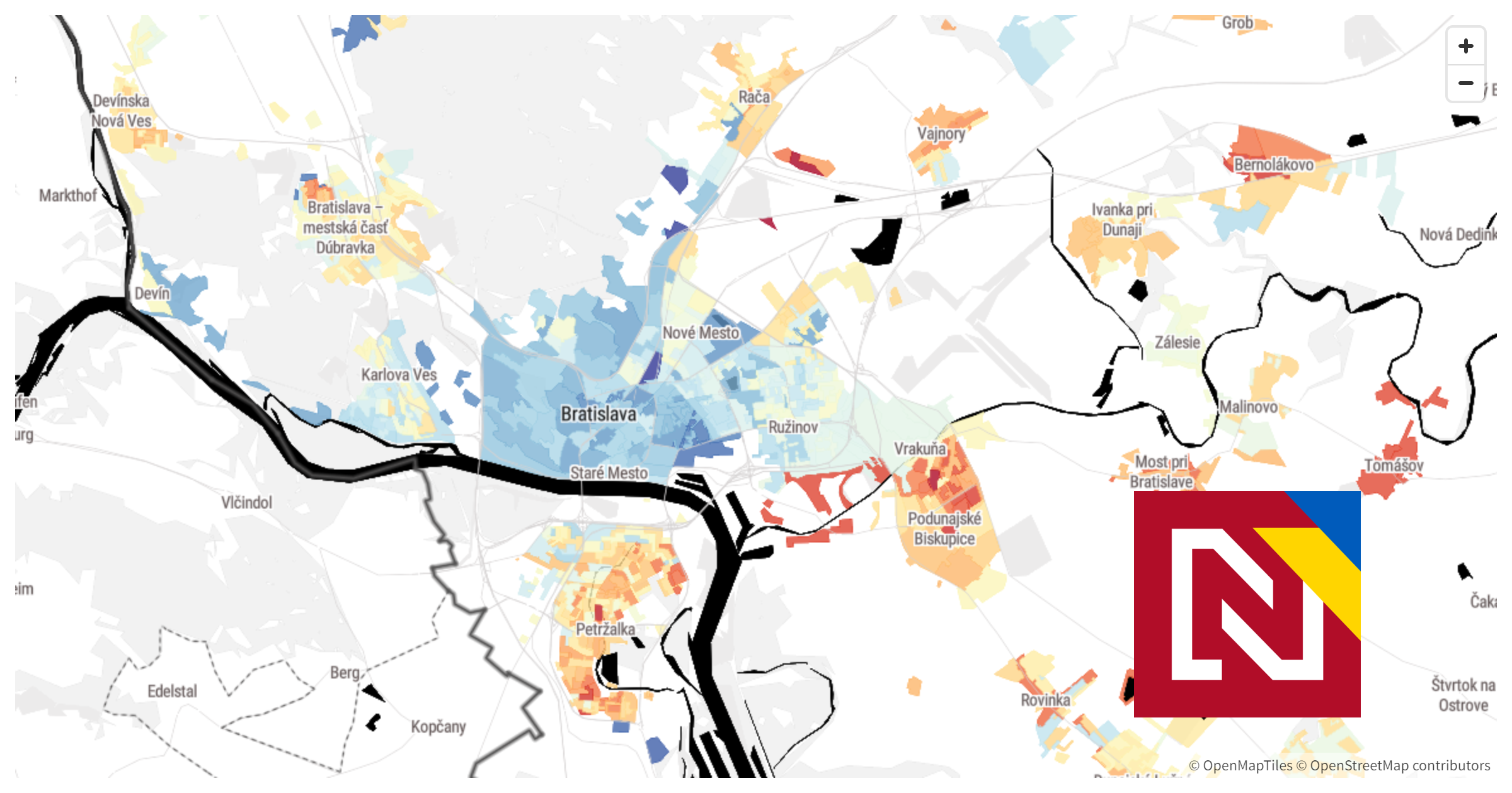 Unikátna mapa: Pozrite si, ako v Bratislave a jej okolí volili vaši susedia