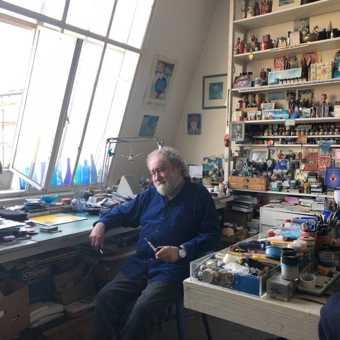 Joska Skalník vo svojom ateliéri. Foto - Laco teren