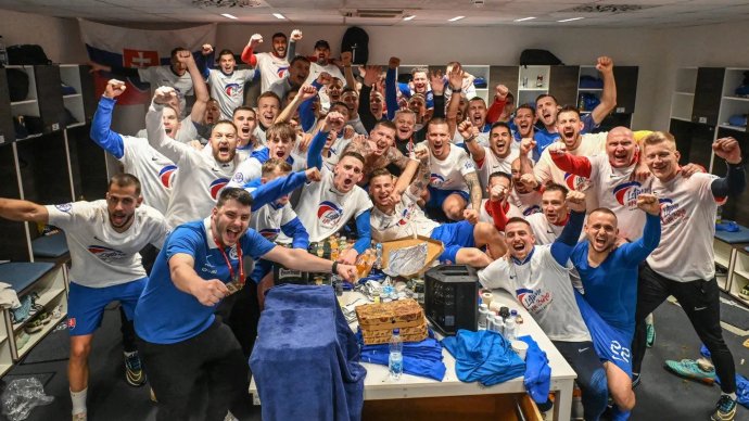 Postupová radosť Slovákov. Foto FUTBALSFZ.SK