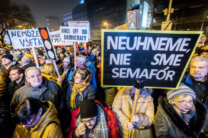Kép a csütörtöki pozsonyi tüntetésről. Fotó N - Tomáš Benedikovič