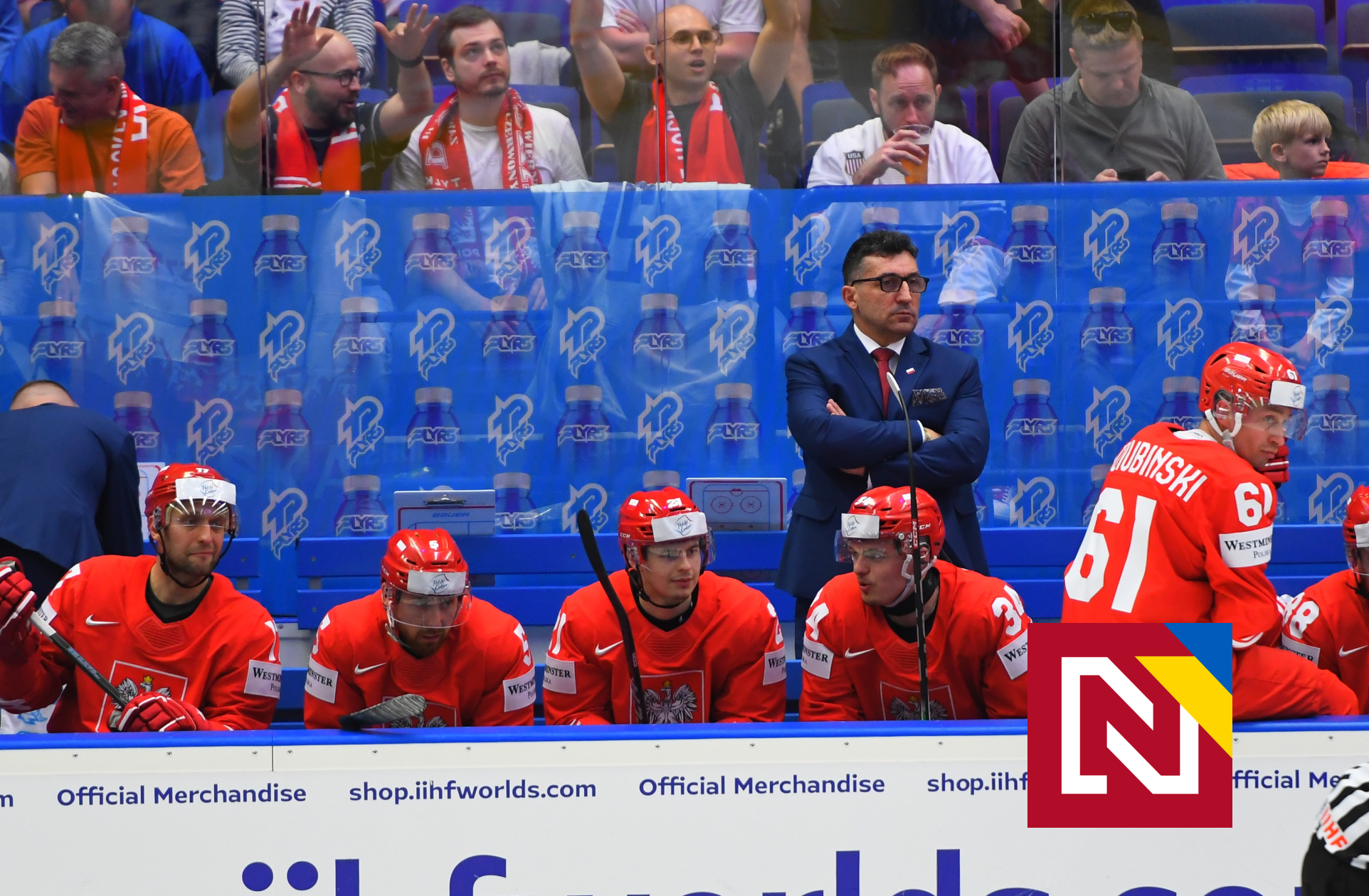 A younger hockey participant comes out of the WC.  I anticipated quite a bit from the Czech goalkeeper, stated Slovakia coach Kaláber to the Polish staff