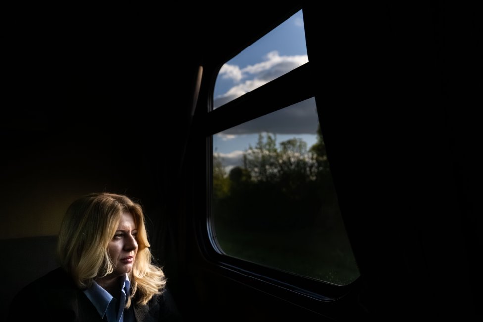 Prezidentka Zuzana Čaputová v špeciálnom vlaku na Ukrajine. Foto N - Vladimír Šimíček