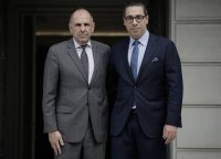 Ministri zahraničných vecí Grécka a Cypru Giorgos Gerapetritis (vľavo) a Konstantinos Kombos. Foto - Υπουργείο Εξωτερικών/Flickr