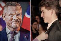 Peter Pellegrini na bilborde počas prezidentskej kampane a na stužkovej slávnosti. Foto N – Tomáš Benedikovič a propagačné video Smeru o Pellegrinim