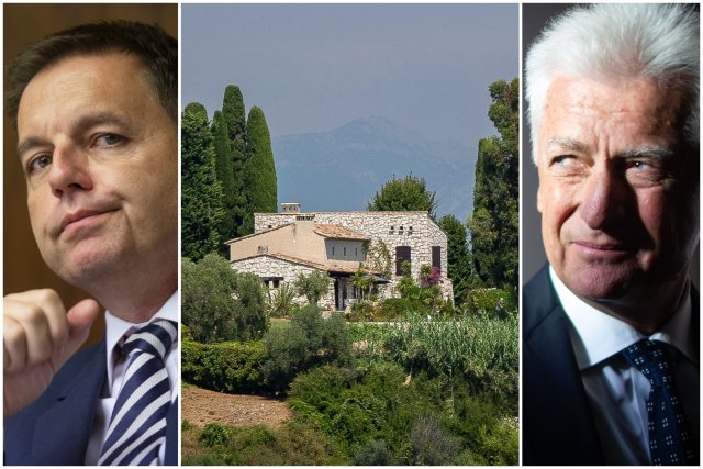 Bývalý minister financií za Smer Peter Kažimír, vila vo Francúzsku, ktorú kupovala firma guvernérovej partnerky, a oligarcha Jozef Brhel. Foto N – Tomáš Benedikovič, Vladimír Šimíček