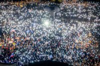 Opozičný protest na Námestí slobody z minulého roka. Foto N - Tomáš Benedikovič