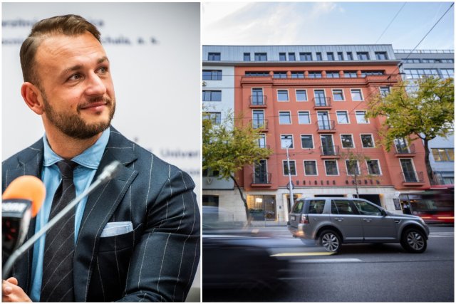 Minister vnútra Matúš Šutaj Eštok a budova v centre Bratislavy, ktorú si ministerstvo prenajalo. Foto (zľava) MV SR, N Tomáš Benedikovič