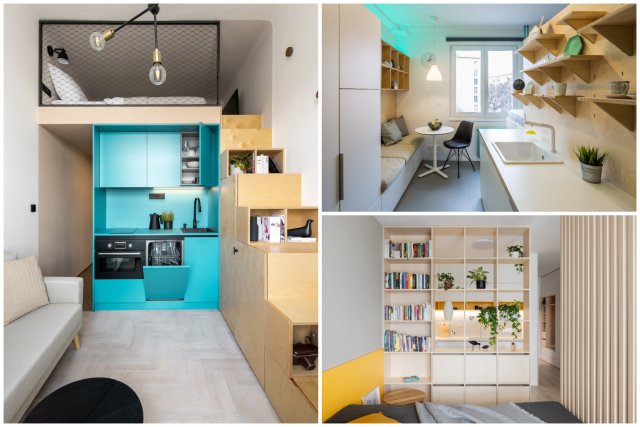 Tri malé byty s výmerou od 16 do 31 metrov štvorcových. Foto – Marie Starovecká, Matej Hakár, DesignPro.cz