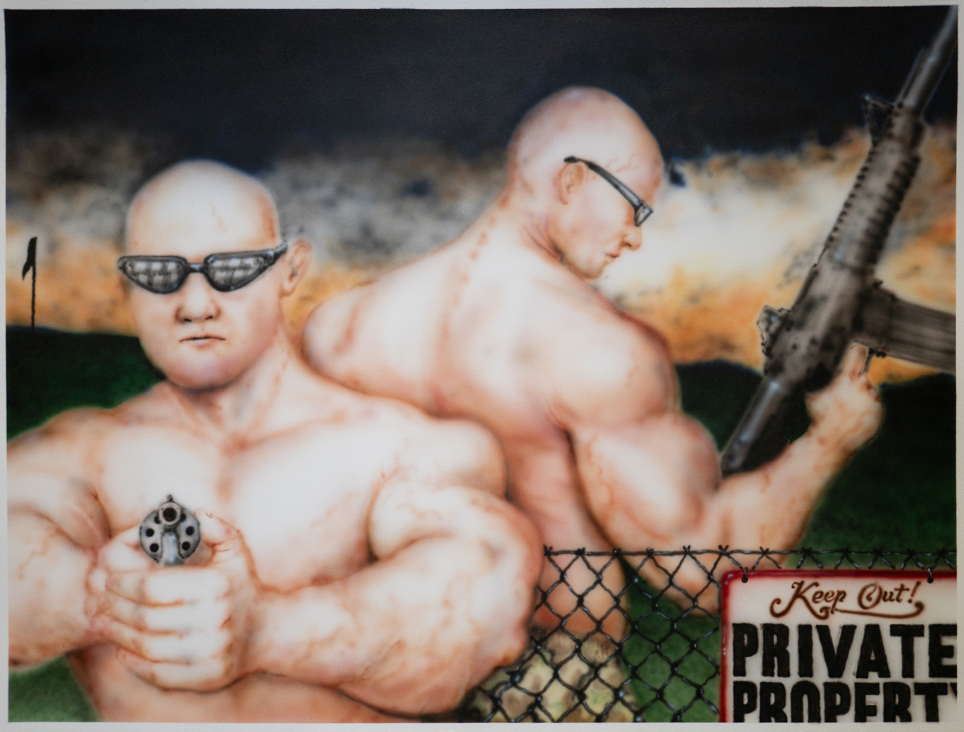 Chcem znásobiť pocit z&nbsp;niečoho veľmi mačoidného až toxického, hovorí o&nbsp;svojich maľbách Michal Šumichrast